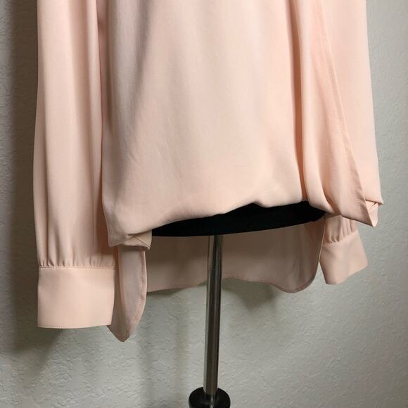 Cache light pink rhinestone bead faux wrap draped top size Extra Large XL - Picture 3 of 13